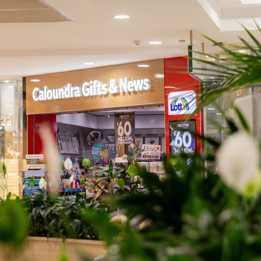 Caloundra Gifts and News storefront near The Coffee Club