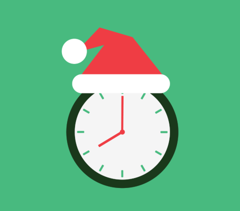 Clock with Santa Hat 