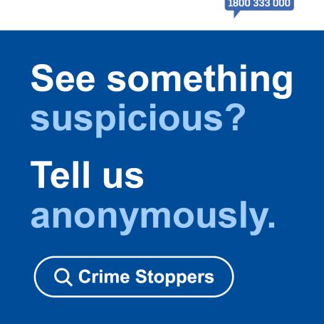 see something suspicious? tell us anonymously. Crime stoppers