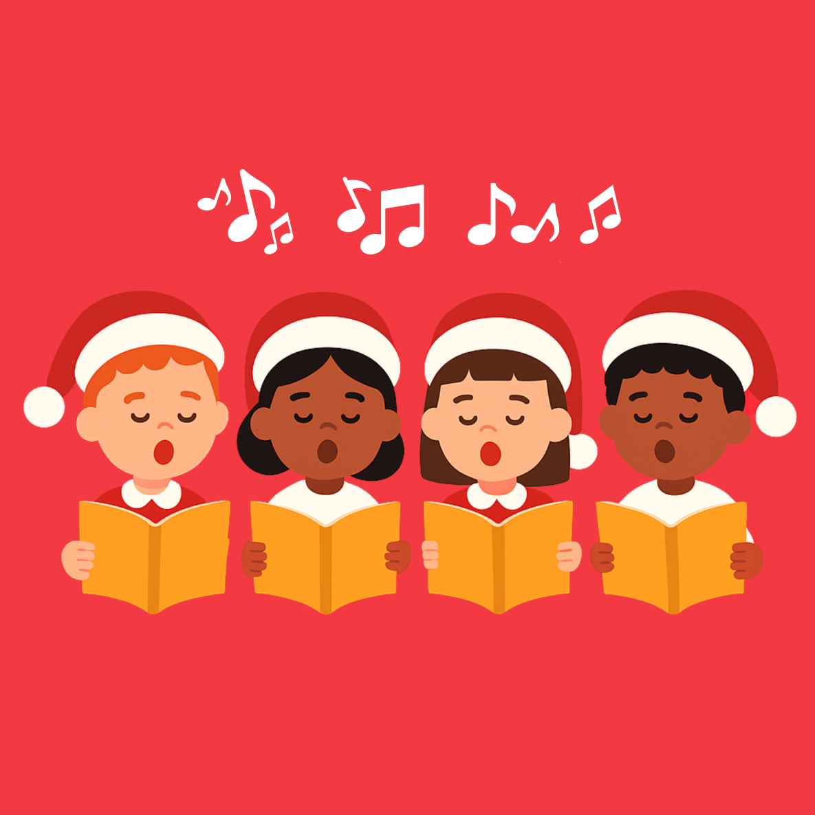 Children Christmas carollers 